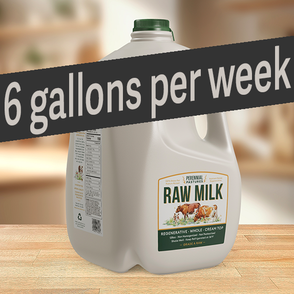 Raw Milk Delivery: 6 gals/week