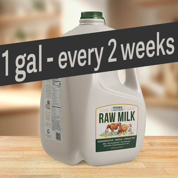 A2/A2 Raw Milk Delivery: 1 gallon every 2 weeks