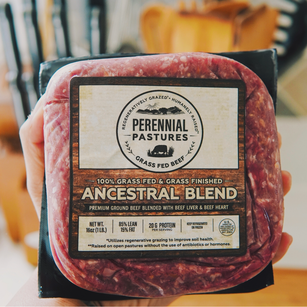 Ancestral Blend Ground Beef 85 15 Blend pack